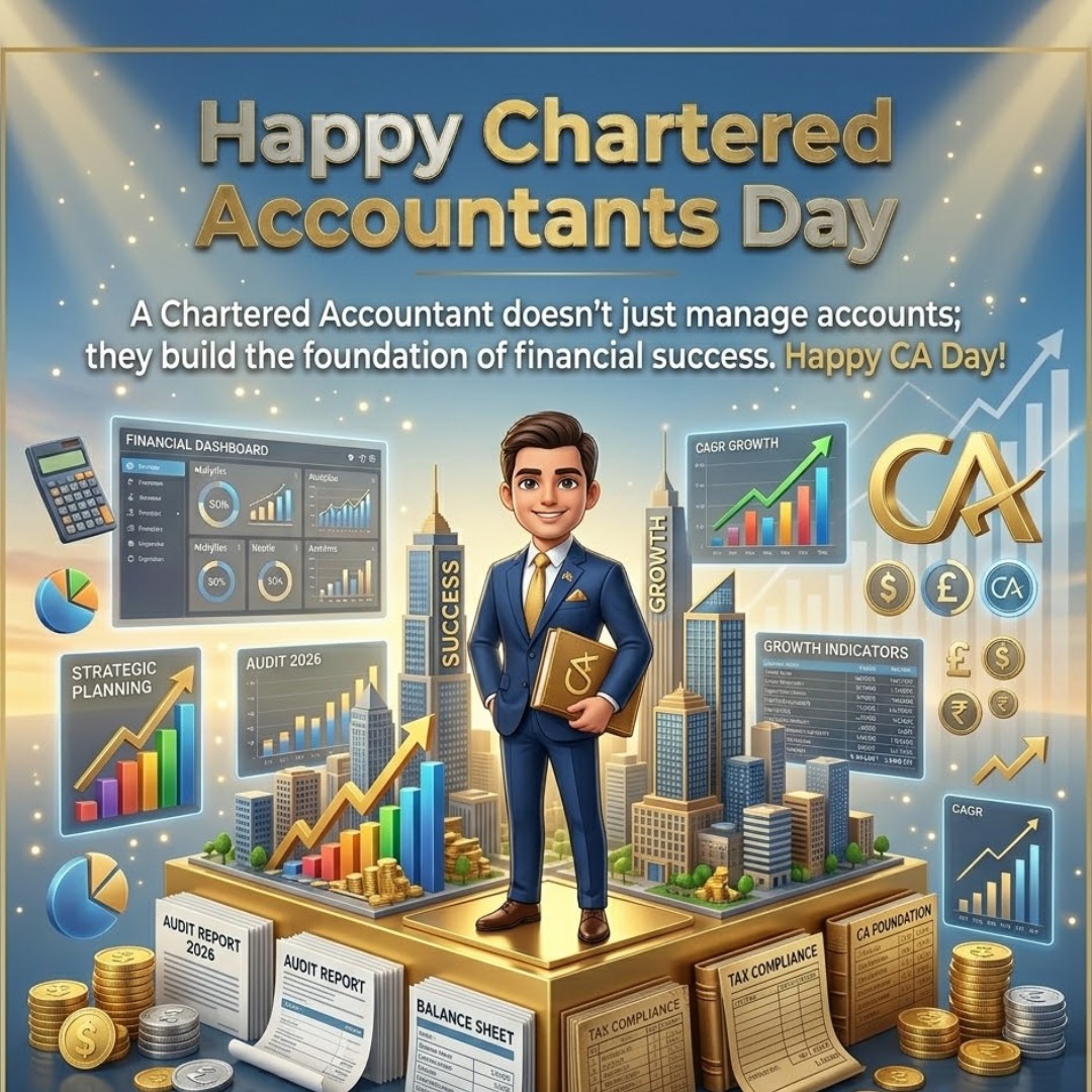 A Chartered Accountant doesn't just manage accounts; they build the foundation of financial success. Happy CA Day!